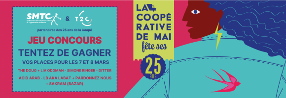 Jeu-concours T2C, gagnez vos places pour les concerts des 25 ans de la Coopérative de Mai